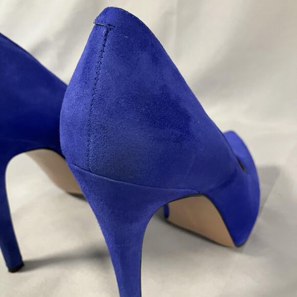 BCBGeneration Shoes Womens Size 7.5 Blue Suede Stiletto Pumps Platform BG-PARADE - Picture 5 of 16